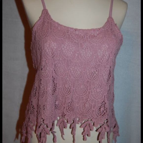 Rue21 Tops - NWOT Pink Lace Tank Top